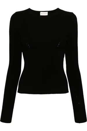 MAGDA BUTRYM Skulptureret ribstrikket T-shirt