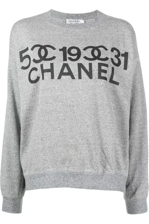 CHANEL 1990-2000 sweatshirt med rund hals og logotryk