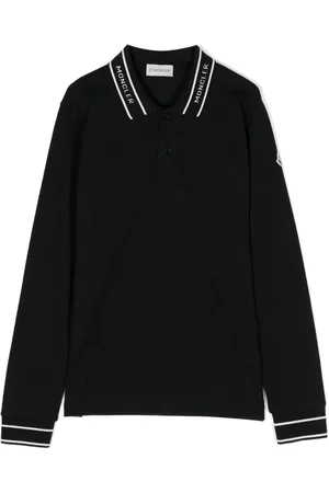 Moncler Intarsiastrikket polo med logo