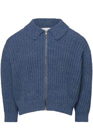 Maison Margiela Ribstrikket cardigan med lynlås