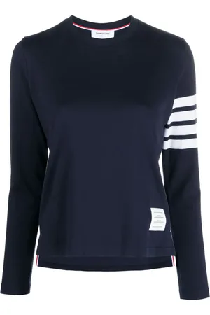 Thom Browne T-shirt med 4-Bar striber og 2003-tryk