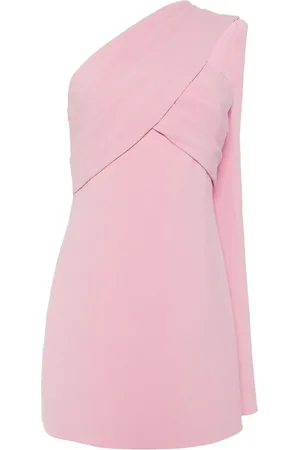 Elie saab Kort kjole i crepe med én skulder