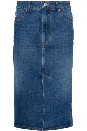 Ami Mellemlang nederdel i denim