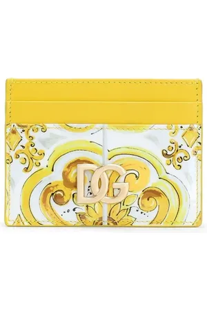 Dolce & Gabbana Kortholder i læder med Majolica-tryk