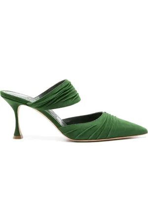 Manolo Blahnik Circeamu 70mm mules i ruskind
