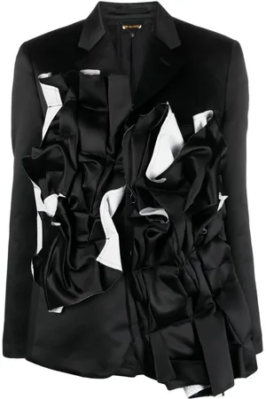 Comme des Garçons Satin blazer med ruchet panel