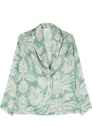 ..,MERCI Dobbeltradet blazer med bladtryk