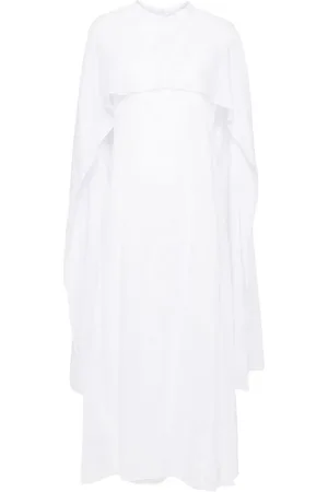 Jil Sander Midi kjole med udsmykket kappe