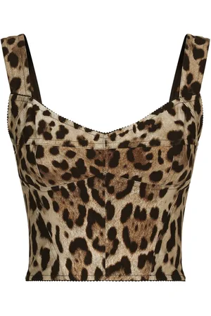 Dolce & Gabbana KIM DOLCE&GABBANA korset-top med leopardtryk