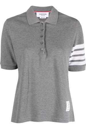 Thom Browne Polo med 4-Bar striber og 2003-tryk