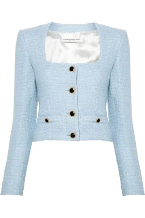 Alessandra Rich Tweed-jakke med pailletter