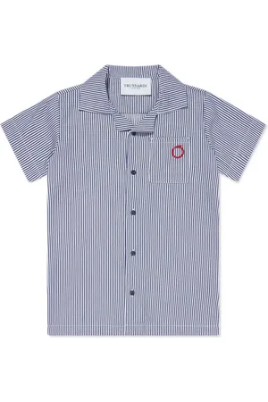 Trussardi Stribet T-shirt med broderet logo