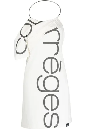 Courrèges Kjole med én skulder og logotryk
