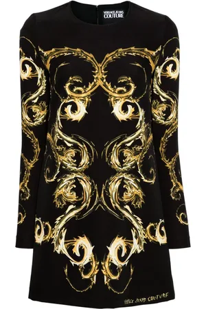 VERSACE Kort kjole med Chromo Couture-tryk
