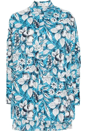 Diane von Furstenberg Caleb skjorte med botanisk tryk