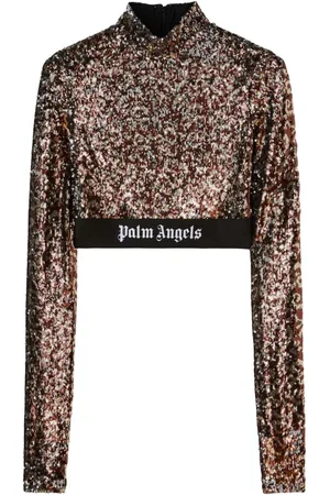 Palm Angels Cropped top med logo-rem