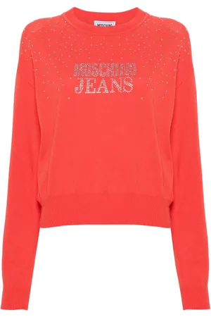 Moschino Trøje med rund hals og logo-udsmykning
