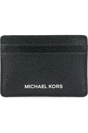 Michael Kors Kortholder i grynet læder med præget logo