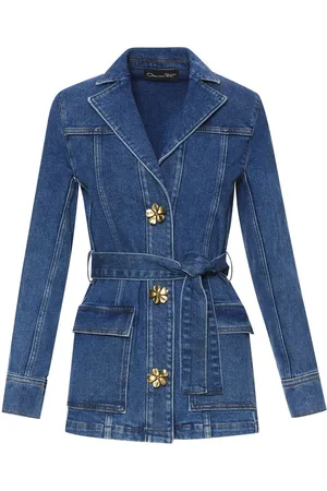 Oscar de la Renta Denimjakke med bindebånd
