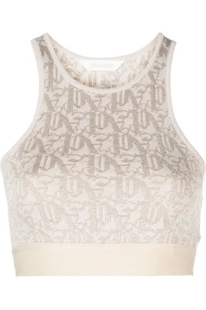 Palm Angels Jacquard-strikket bh-top med monogram