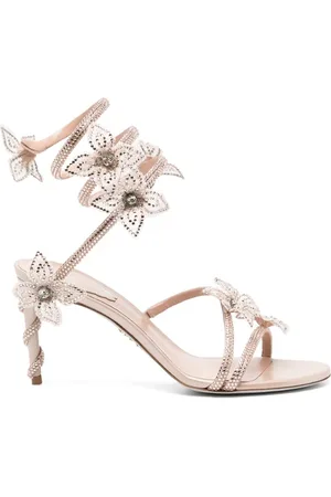RENE CAOVILLA Margot sandaler med blomstret applikation og rhinsten