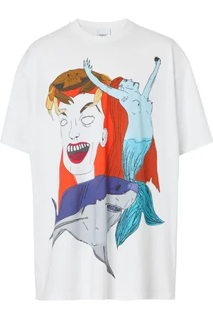 Burberry T-shirt med havfruetryk
