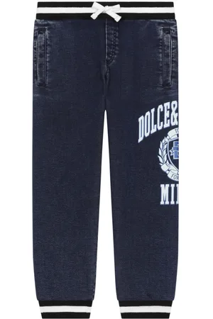 Dolce & Gabbana Joggingbukser i denim med tryk