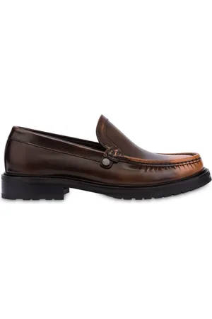 Moschino Loafers i læder med falmet effekt