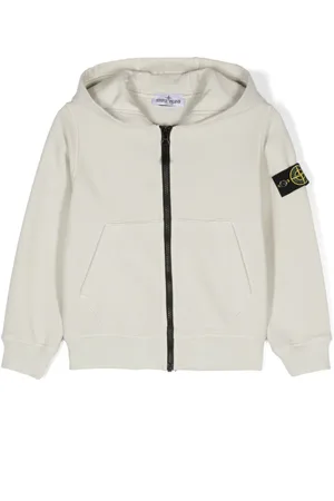 Stone Island Hættetrøje med lynlås og kompasmærke