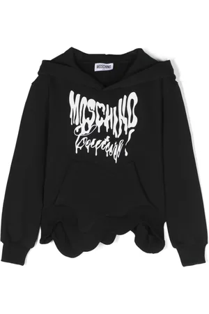 Moschino Asymmetrisk hættetrøje med logotryk