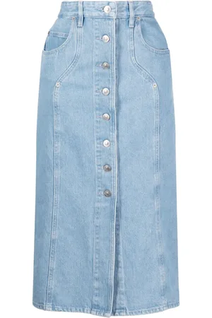 Marant Etoile Mellemlang Vandy nederdel i denim