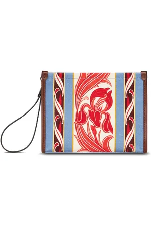 Etro Clutch i lærred med abstrakt logotryk