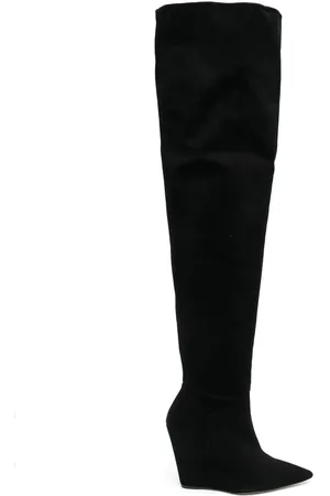 Stuart Weitzman 115 mm læderstøvler med spids snude