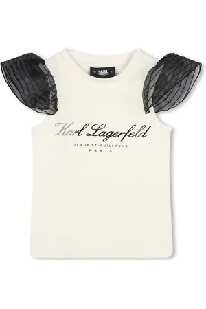 Karl Lagerfeld T-shirt med logotryk og korte ærmer
