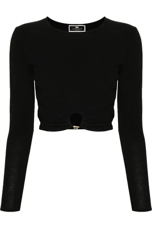 Elisabetta Franchi Cropped trøje med logoplade