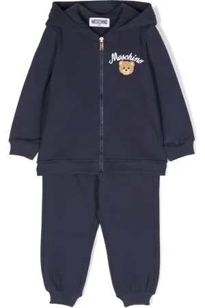 Moschino Hættetrøje med bjørnetryk og lynlås