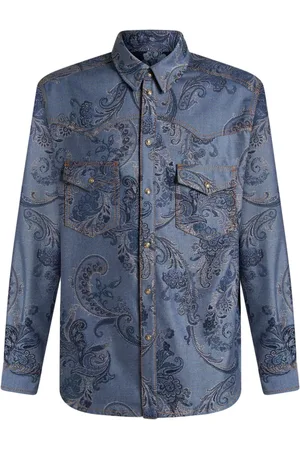 Etro Denimskjorte med paisleytryk