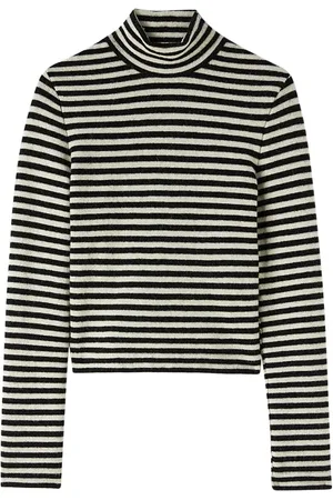 Jil Sander Stribet top med logomærke