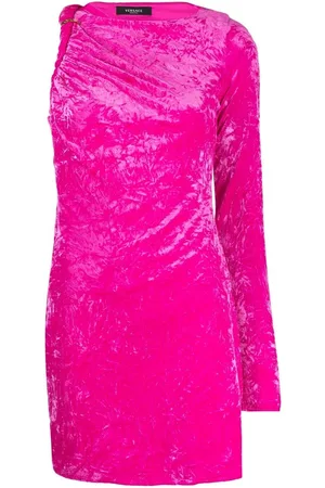 VERSACE Kort ruchet kjole i velour