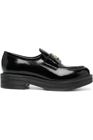 Moschino Læderloafers med logoplade