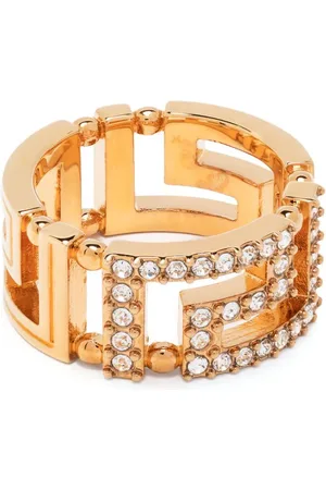 VERSACE Greca ring med krystaludsmykning