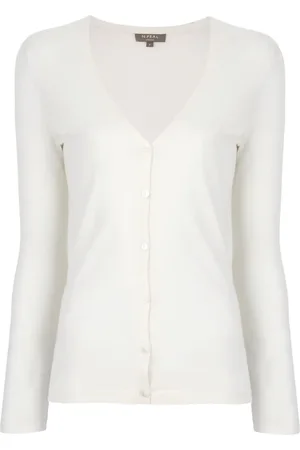 N.PEAL Cardigan i superfin strik med V-hals