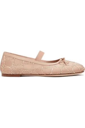 VALENTINO GARAVANI Udsmykkede Toile Iconograph ballerinaer