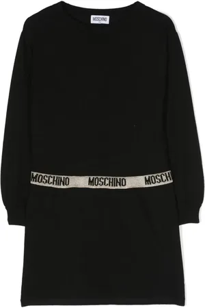Moschino Langærmet kjole med logobånd i taljen