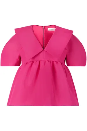 Nina Ricci Top i taffeta med V-hals