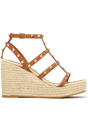 VALENTINO GARAVANI Rockstud 95mm espadriller med kilehæl