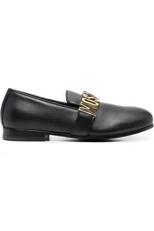 Moschino Læderloafers med logoplade