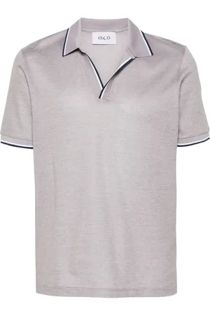 D4.0 Polo med stribet kant