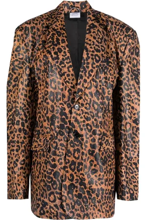 Vetements Blazer med leopardtryk