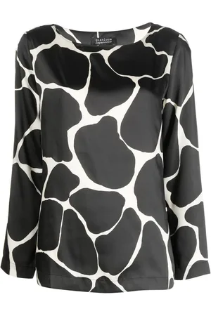 GIANLUCA CAPANNOLO Satin-top med grafisk tryk